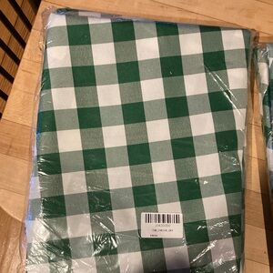 Green and White Checkered Tablecloths